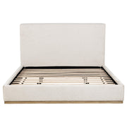 Knox Eastern King Bouclé Upholstered Platform Bed Cream - 302053KE