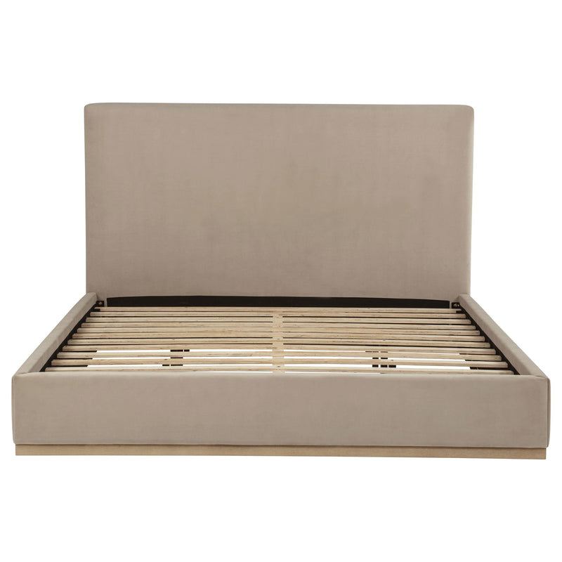 Knox Eastern King Fabric Upholstered Platform Bed Khaki - 315959KE