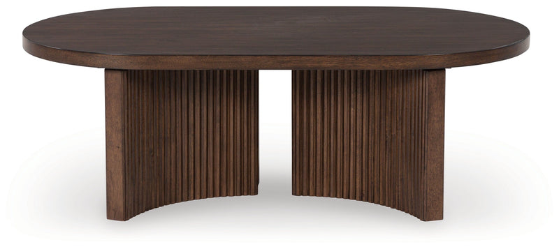 Korestone Coffee Table with 1 End Table in Dark Brown - PKG019337