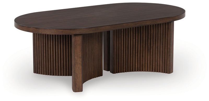 Korestone Coffee Table with 1 End Table in Dark Brown - PKG019337