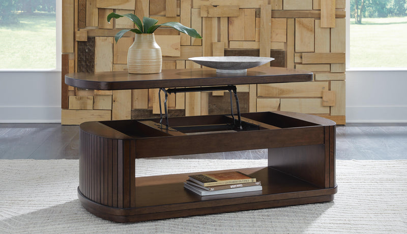 Korestone Coffee Table with 1 End Table in Dark Brown - PKG020837
