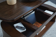 Korestone Coffee Table with 1 End Table in Dark Brown - PKG020837