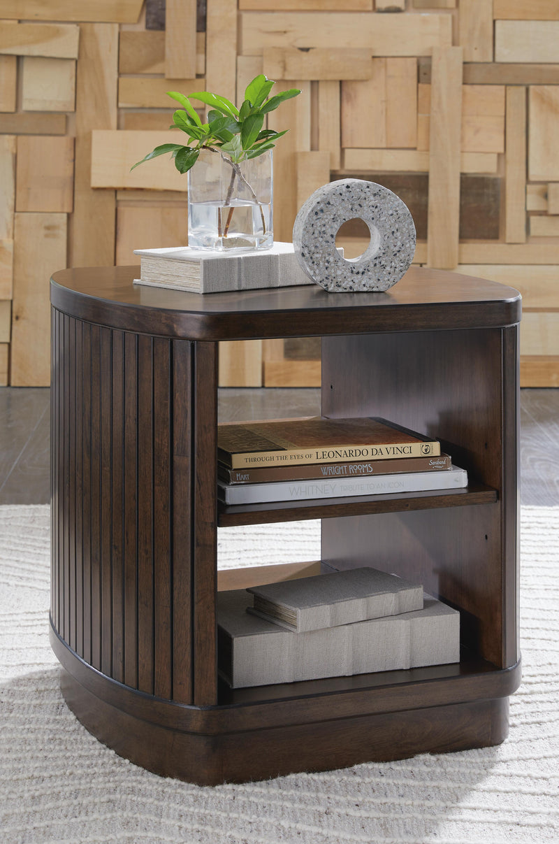Korestone Coffee Table with 2 End Tables in Dark Brown - PKG020838