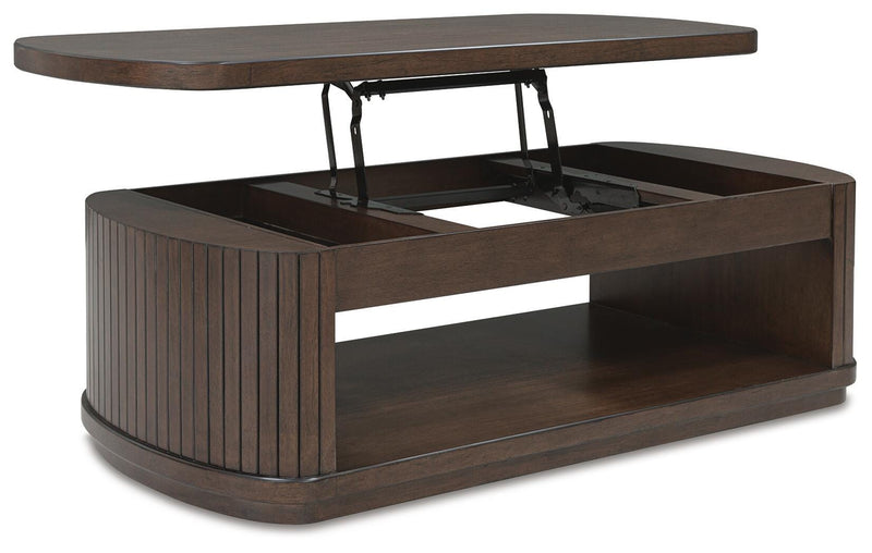 Korestone Coffee Table with 2 End Tables in Dark Brown - PKG020838