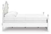 Kozlani Full Upholstered Panel Bed and Dresser in White - PKG023800