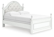 Kozlani Full Upholstered Panel Bed, Dresser and Nightstand in White - PKG023803