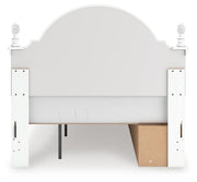 Kozlani Full Upholstered Panel Storage Bed, Dresser and Mirror in White - PKG023811