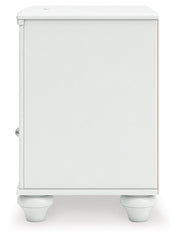 Kozlani Full Upholstered Panel Storage Bed, Dresser and Nightstand in White - PKG023813