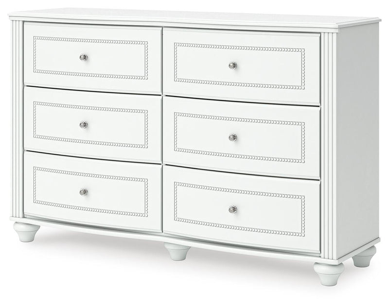 Kozlani Full Upholstered Panel Storage Bed, Dresser and Nightstand in White - PKG023813