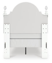 Kozlani Twin Upholstered Panel Bed and Dresser in White - PKG023795