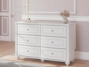 Kozlani Twin Upholstered Panel Bed, Dresser and Chest in White - PKG023799