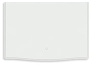 Kozlani Twin Upholstered Panel Bed, Dresser and Nightstand in White - PKG023798