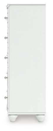 Kozlani Twin Upholstered Panel Storage Bed, Dresser and Chest in White - PKG023809