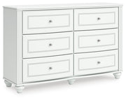 Kozlani Twin Upholstered Panel Storage Bed, Dresser and Chest in White - PKG023809