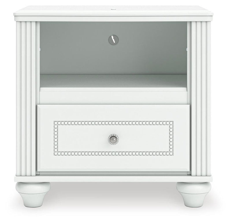 Kozlani Twin Upholstered Panel Storage Bed, Dresser and Nightstand in White - PKG023808