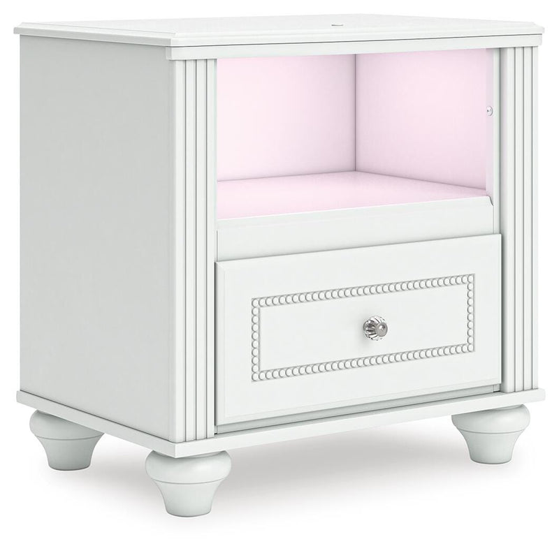Kozlani Twin Upholstered Panel Storage Bed, Dresser and Nightstand in White - PKG023808