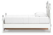 Kozlani Twin Upholstered Panel Storage Bed, Dresser, Mirror and Nightstand in White - PKG023807