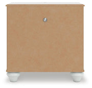 Kozlani Twin Upholstered Panel Storage Bed, Dresser, Mirror and Nightstand in White - PKG023807