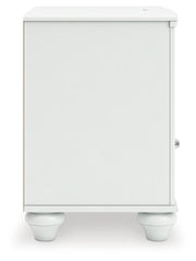 Kozlani Twin Upholstered Panel Storage Bed, Dresser, Mirror and Nightstand in White - PKG023807