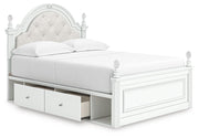 Kozlani White Full Upholstered Panel Storage Bed - PCB1819B10