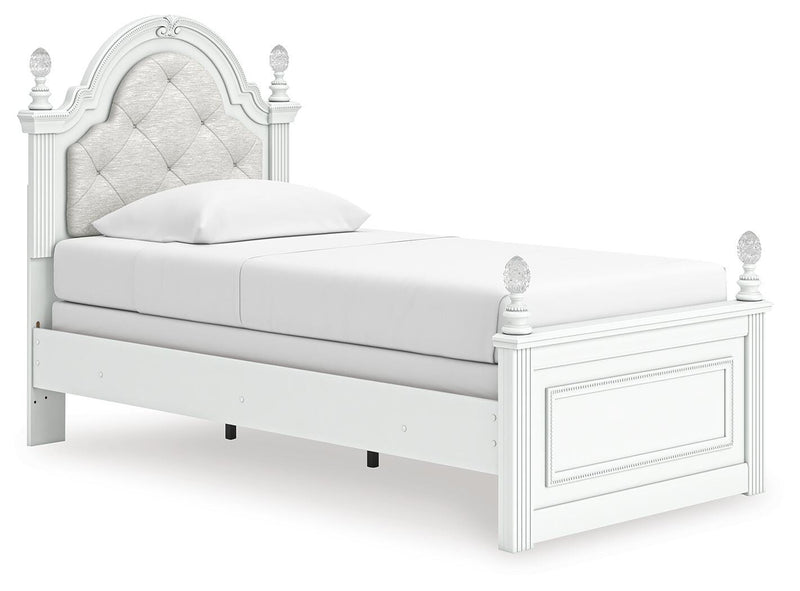 Kozlani White Twin Upholstered Panel Bed - PCB1819B5