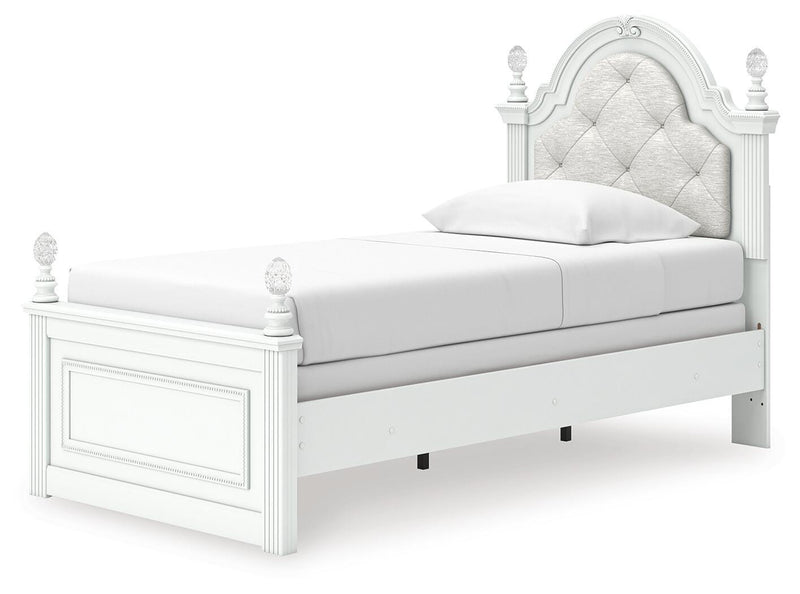 Kozlani White Twin Upholstered Panel Bed - PCB1819B5