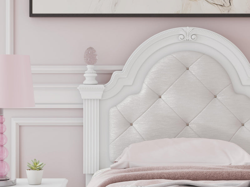 Kozlani White Twin Upholstered Panel Storage Bed - PCB1819B9