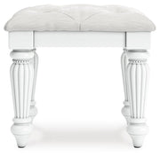 Kozlani White Vanity Stool - PCB1819-01