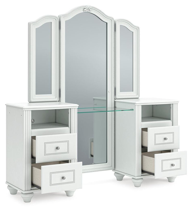 Kozlani White Vanity with Mirror - PCB1819B16