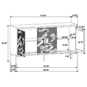 Krause 3-door Bone Inlay Accent Cabinet Grey and Black - 950452
