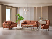 Kristal 3-pieces (Sofa & Loveseat & Chair) Livingroom Set Dark Brick in Dark Brick - 101-KRI-DBRI-321