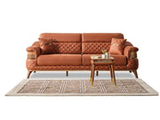 Kristal 3-pieces (Sofa & Loveseat & Chair) Livingroom Set Dark Brick in Dark Brick - 101-KRI-DBRI-321