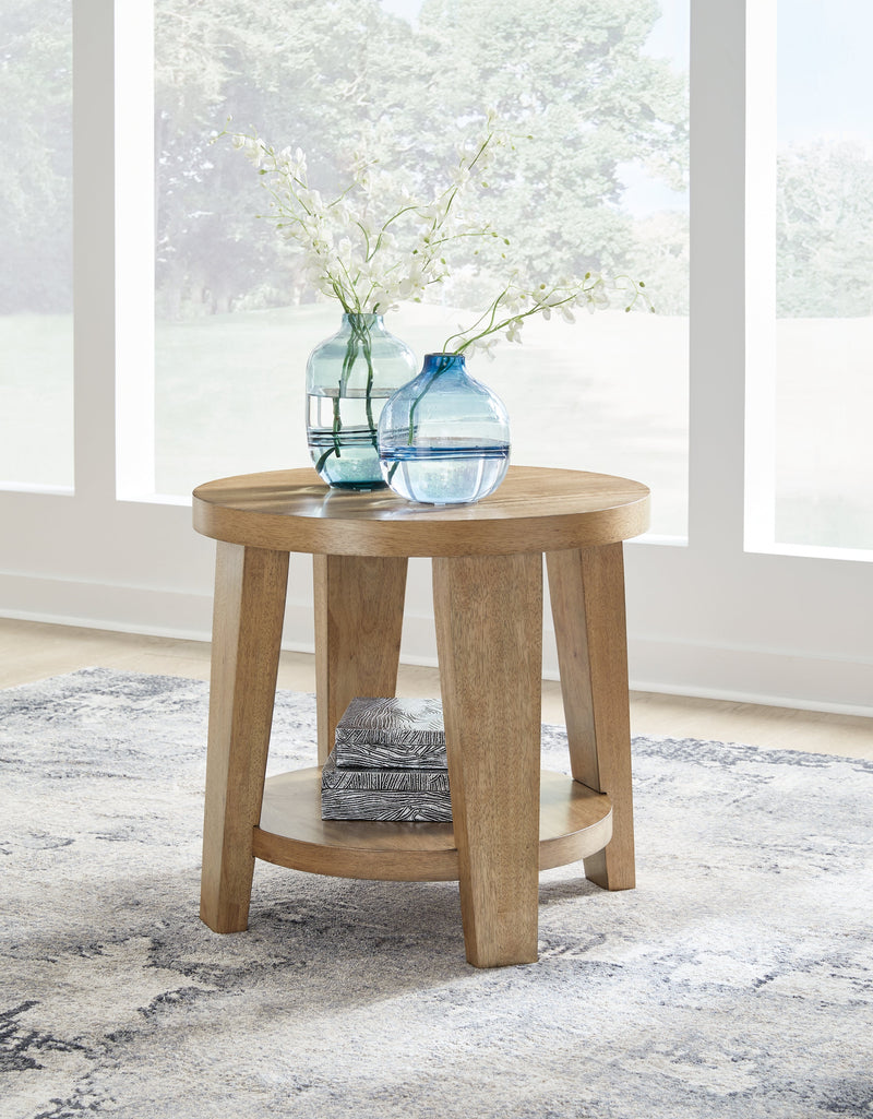 Kristiland Coffee Table with 1 End Table in Light Brown - PKG019335