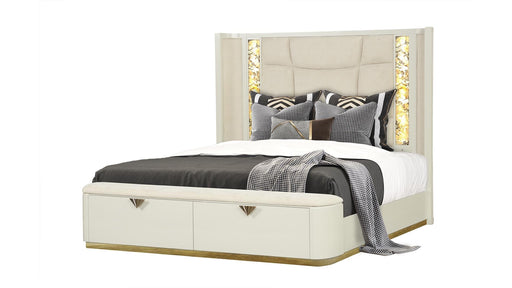 La Pierre Queen Bed in Cream - La Pierre Queen Bed in Cream