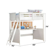 Lacey Twin Loft Bed W/Desk - 37670
