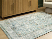 Ladstoney Teal/Beige/Ochre 5' x 7' Memory Foam Area Rug - R407502