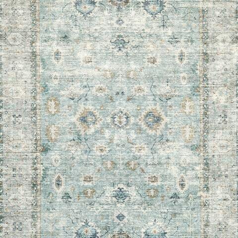 Ladstoney Teal/Beige/Ochre 5' x 7' Memory Foam Area Rug - R407502
