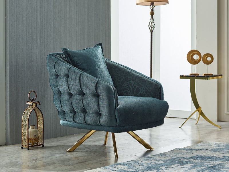 Laguna 35" Wide Tufted Armchair - Accent Chairs