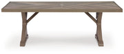 Laguna Heights Outdoor Dining Table and 4 Chairs and Bench in Beige - PKG024602