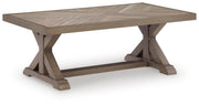 Laguna Heights Outdoor Sofa and 2 Chairs with Coffee Table in Beige - PKG024607