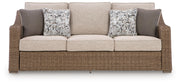 Laguna Heights Outdoor Sofa and 2 Chairs with Coffee Table in Beige - PKG024607