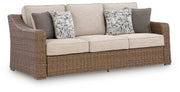 Laguna Heights Outdoor Sofa and Loveseat with Coffee Table in Beige - PKG024605