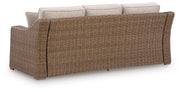 Laguna Heights Outdoor Sofa and Loveseat with Lounge Chair in Beige - PKG024610