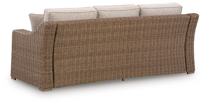 Laguna Heights Outdoor Sofa and Loveseat with Lounge Chair in Beige - PKG024610