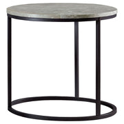 Lainey Round Faux Marble Side End Table Grey - 736027