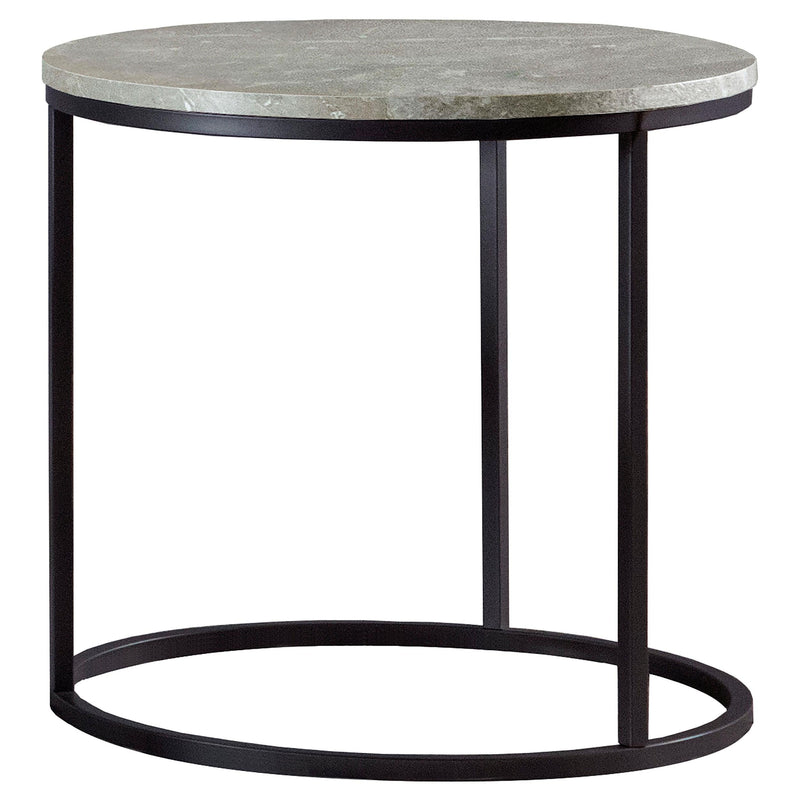 Lainey Round Faux Marble Side End Table Grey - 736027