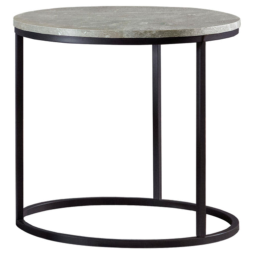 Lainey Round Faux Marble Side End Table Grey - 736027