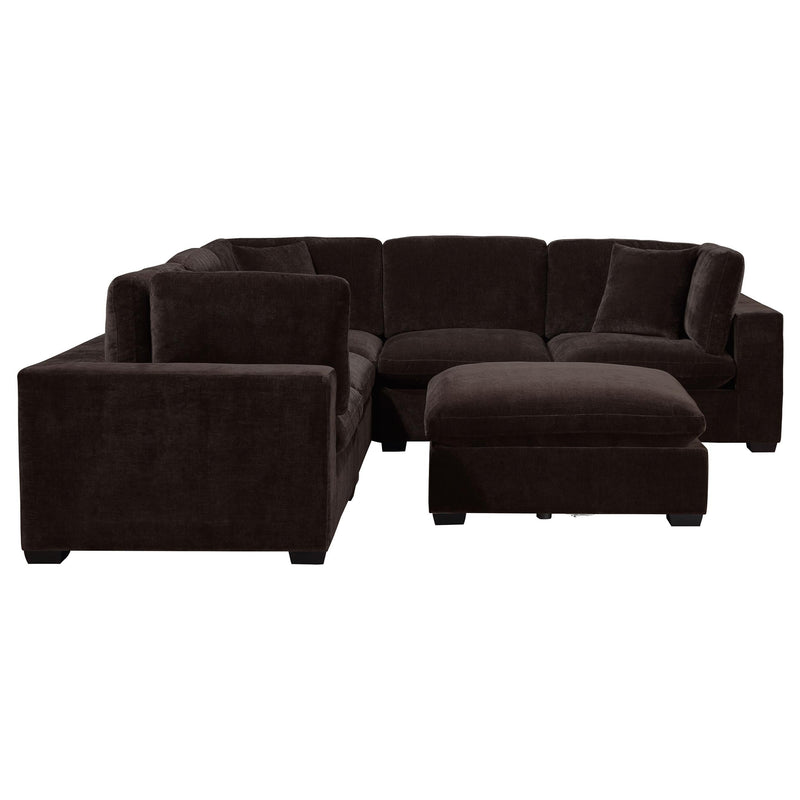 Lakeview 5-piece Upholstered Modular Sectional Chocolate - 551464-SETB