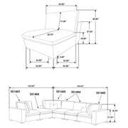 Lakeview 5-piece Upholstered Modular Sectional Chocolate - 551464-SETB