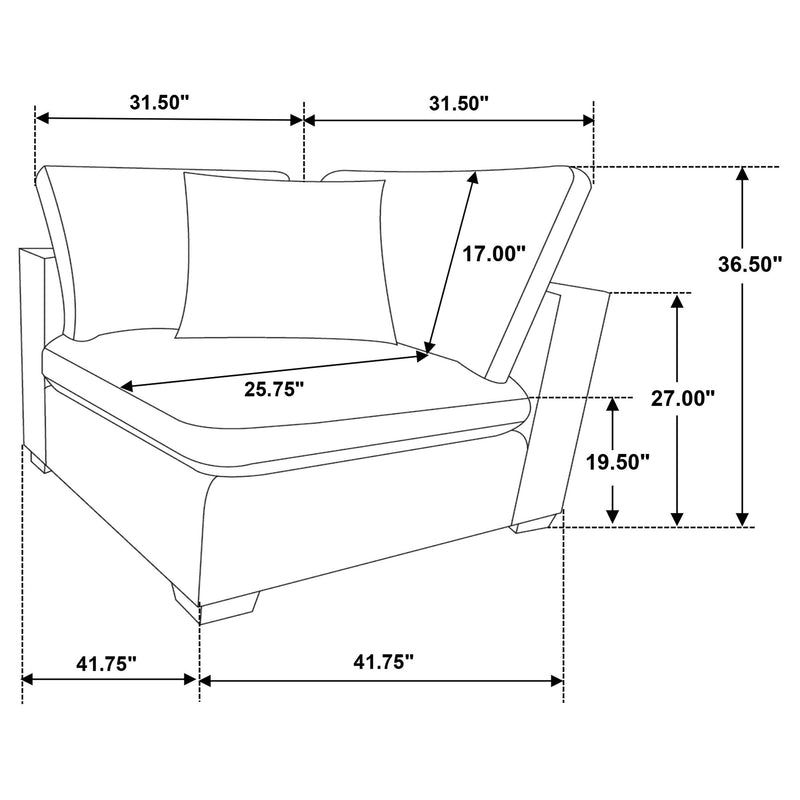 Lakeview 5-piece Upholstered Modular Sectional Sofa Ivory - 551461-SETB
